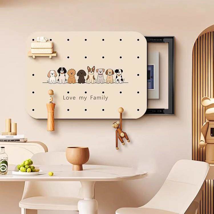 Cream wind power meter box hole plate cover plate distribution box decorative shield punch-free shelf source factory