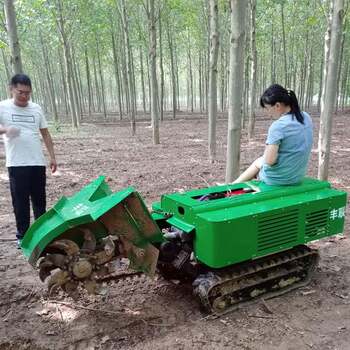 Chain track micro tiller mountain orchard remote control ditching tillage weeder multifunctional orchard tiller