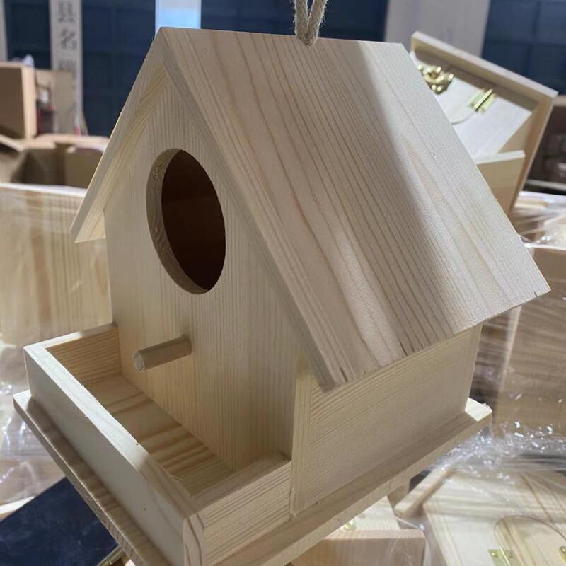 Creative DIY Birdhouse Indoor and Outdoor Bird House Making Wooden Pastoral Style Home Decoration Wooden Bird House