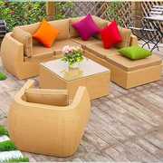 Wicker ghế sofa kết hợp phòng khách sáng tạo đồ nội thất mây ngoài trời sân vườn không thấm nước chống nắng mây giải trí sofa - Nội thất siêu thị