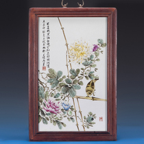 Old collection of unique hand-painted pastel flowers and birds porcelain plate painting P