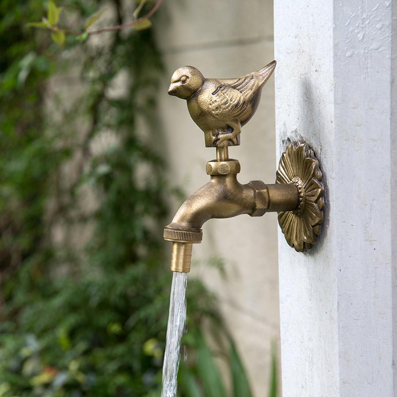 Garden Faucet Animal Single Cold Outdoor Frost-Resistant Sun-Proof Courtyard Balcony Mop Wall-Mounted Sparrow