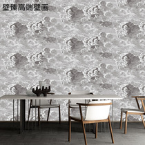 Modern living room bedroom hotel background wall TV wall cloth atmospheric wall cloth dark cloud wallpaper internet celebrity art mural