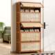 Large Capacity Shoe Rack for Home Entryway, Space-Saving Storage Solution, Solid Wood Indoor Shoe Cabinet