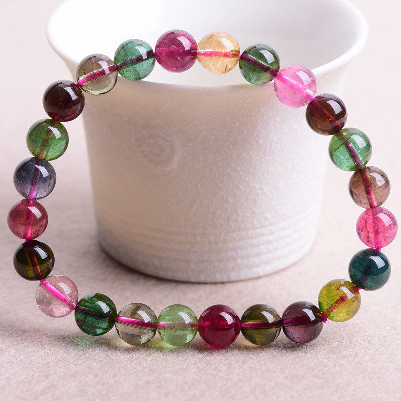 18 93g about 8mm candy-colored tourmaline hand chisel, good crystal, beautiful color