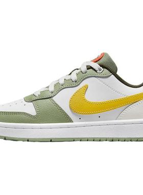 Nike Court Borough 皮革 舒适百搭 防滑 低帮 儿童板鞋 白绿色