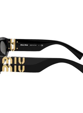 MIU MIU缪缪 logo装饰 椭圆形 太阳眼镜 女款 黑色
