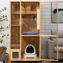 Cat villa manufacturer direct sales solid wood cat cage extra large pet home cage indoor three floors and four floors free space