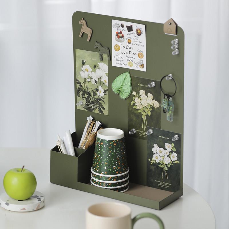 Desktop hole board storage rack ins style iron storage box multifunctional desktop storage shelf creative stationery box