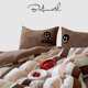 British MOMOWSSE Gaoke Heavy Maillard Caramel Brown Milk Fleece Four-piece Set Plus Fleece Thickened Bedding Clothes