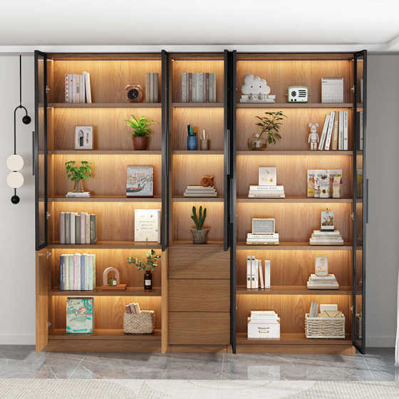 定制文件柜玻璃门书柜办公室置物柜档案资料陈列柜奖杯证书展示柜