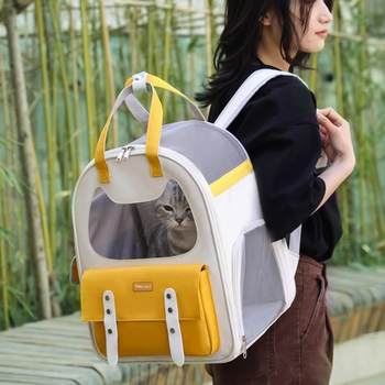 Cat Bag, Portable Dog Bag, Backpack, Cat Shoulder Bag, Large Capacity, Breathable Cat Anti-Stress Portable Pet School Bag
