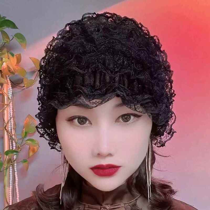 New Style Beauty Veil Elastic Lace Head Covering to Cover Gray Hair and Control Stray Hair, Fashionable and Breathable, Suitable for Post-Chemotherapy Hair Loss New Style Beauty Veil Elastic Lace Head Covering to Cover Gray Hair and Control Stray Hair, Fashionable and Breathable, Suitable for Post-Chemotherapy Hair Loss