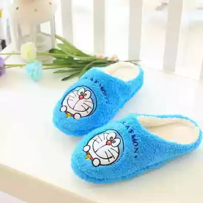Cotton mop robot cat cute cartoon plush Slipper cat winter warm women home slippers home
