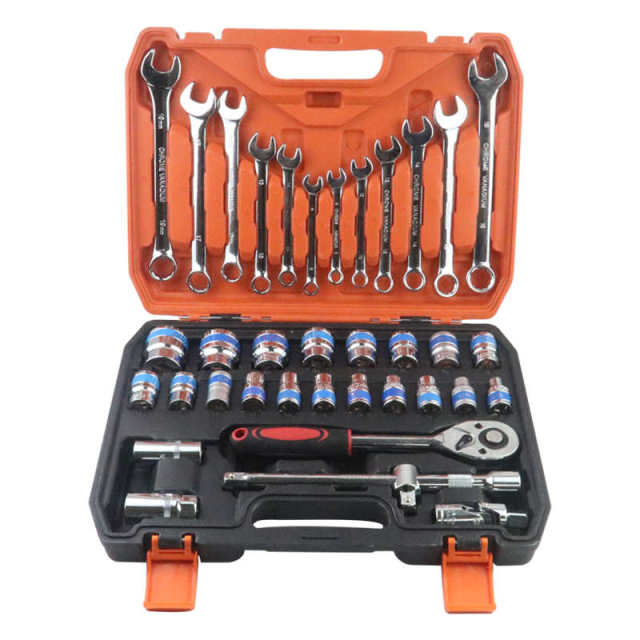 37-piece set of car sleeve tool box ratchet wrench set repair set car repair combination hardware tools