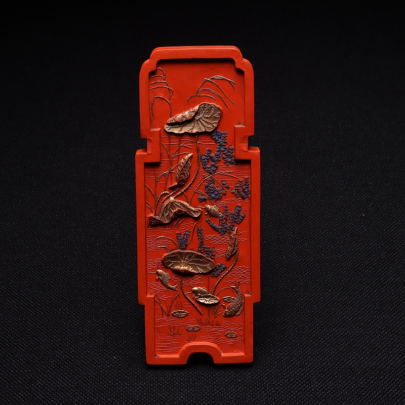 Imitation of Qing Dynasty ink model fish Xilian non-heritage traditional ancient method handmade fine cinnabar 580g ink block ink ingot item victory