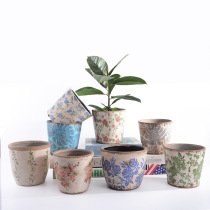 Ceramic retro old succulent flower pots simple blue and white porcelain green plant flower pots green plant pots ornaments vases