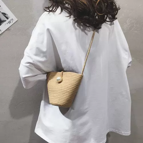 Плетеная летняя сумка через плечо, соломенная сумка на одно плечо, небольшая сумка