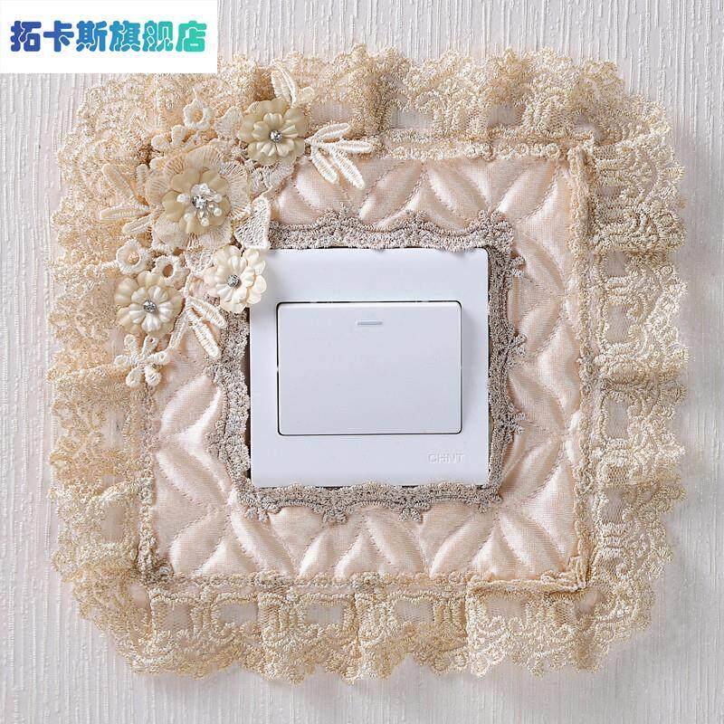 Switch Cover with 3D European-Style Fabric Lace, Socket Wall Sticker, Protective Cover, Room Switch Cover, Decorative Personalized Switch Cover