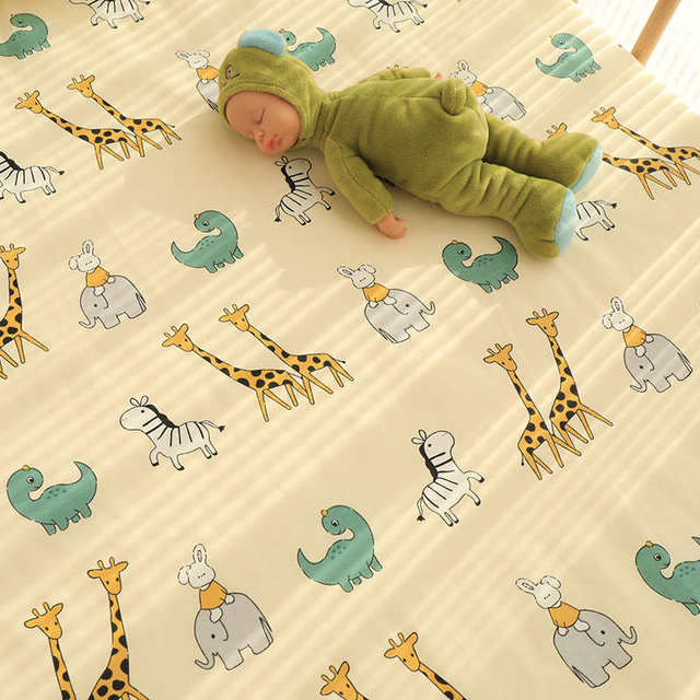 2.35 meters wide baby A-type pure cotton twill fabric bed sheet quilt cover cartoon cute soft fabric