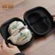 Tangxian Ru Kiln Travel Tea Set Ceramic One Pot Three Cups Portable One-Person Quick Tea Set for Outdoor Use
