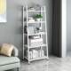 Storage Rack Kitchen Storage Shelf Multi-Layer Iron Art White Bookshelf Floor-Standing Living Room Bedroom Ladder-Shaped Floor-Standing Balcony Flower Rack