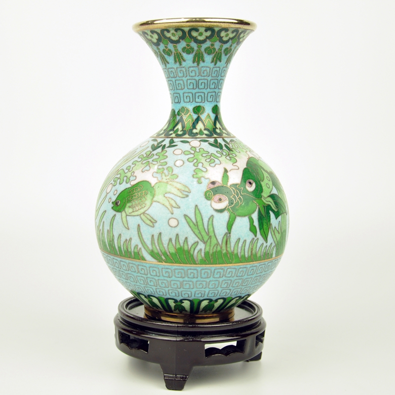 Cloisonne 6 inch Hongxing bottle 16cm high copper tire handmade filigree enamel Beijing Intangible Cultural Heritage