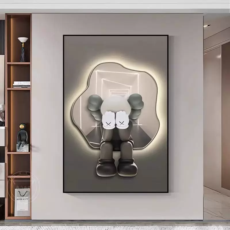 [KAWS современная минималистичная декоративная картина для прихожей гостиная настенная подвесная сетка]