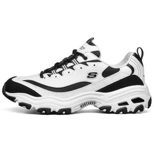 1.0透气低帮休闲男款 Skechers 斯凯奇D LITES WBK 白黑52675