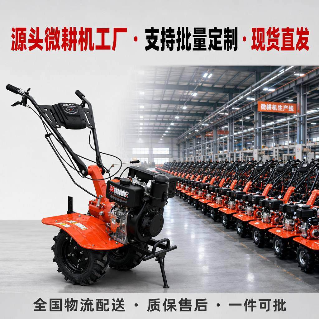 Cross-border micro tillage machine diesel/micro tillage machine gasoline model household agricultural machinery small tillage machine agricultural machinery rotary tiller