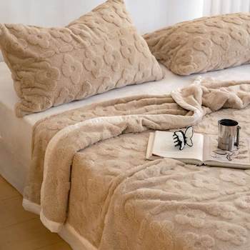 Thickened and warm cotton undry blanket sofa cover blanket office nap cover quilt bedroom leisure plush blanket