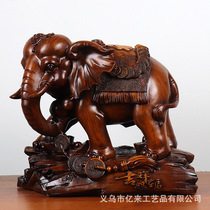A pair of elephant ornaments to attract wealth opening gifts living room entrance TV wine cabinet office auspicious craft decorations