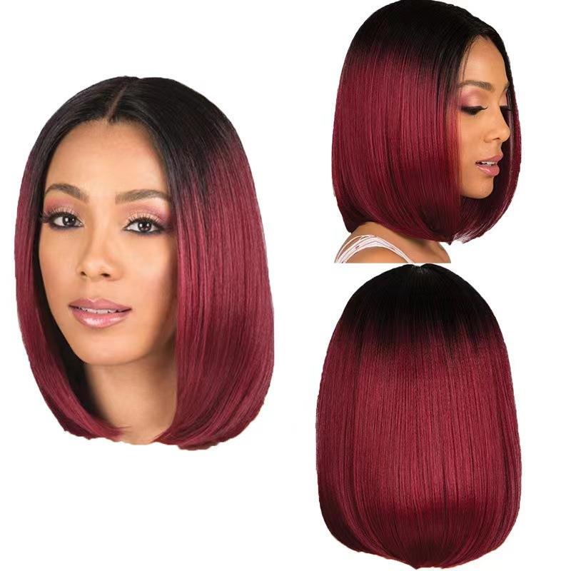 Amazon Cross-Border Foreign Trade Fashion Wigs, Lace Front Bobo Hair Natural Wig Cap, Best-Selling Wigs in Africa