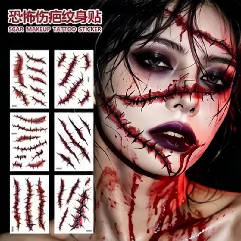 Halloween Stickers, Scary Scars, Carnival Party Tattoo Stickers, Funny Face Stickers, Scar Mouth Makeup, Waterproof and Realistic Halloween Stickers, Scary Scars, Carnival Party Tattoo Stickers, Funny Face Stickers, Scar Mouth Makeup, Waterproof and Realistic
