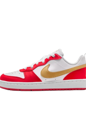 Nike Court Borough RECRAFT 舒适贴合 低帮 儿童板鞋 红白青少年