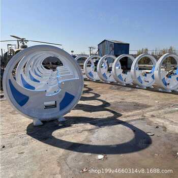 Stainless steel luminous fountain spinning bicycle plaza area cycling power generation colorful luminous fountain stainless steel water wheel