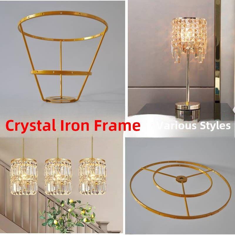 Lighting Accessories Crystal Lamp Stand Iron Frame Table Lamp Chandelier DIY Hardware Frame Double-Layer Ring Lampshade Self-Made Free Shipping Lighting Accessories Crystal Lamp Stand Iron Frame Table Lamp Chandelier DIY Hardware Frame Double-Layer Ring Lampshade Self-Made Free Shipping