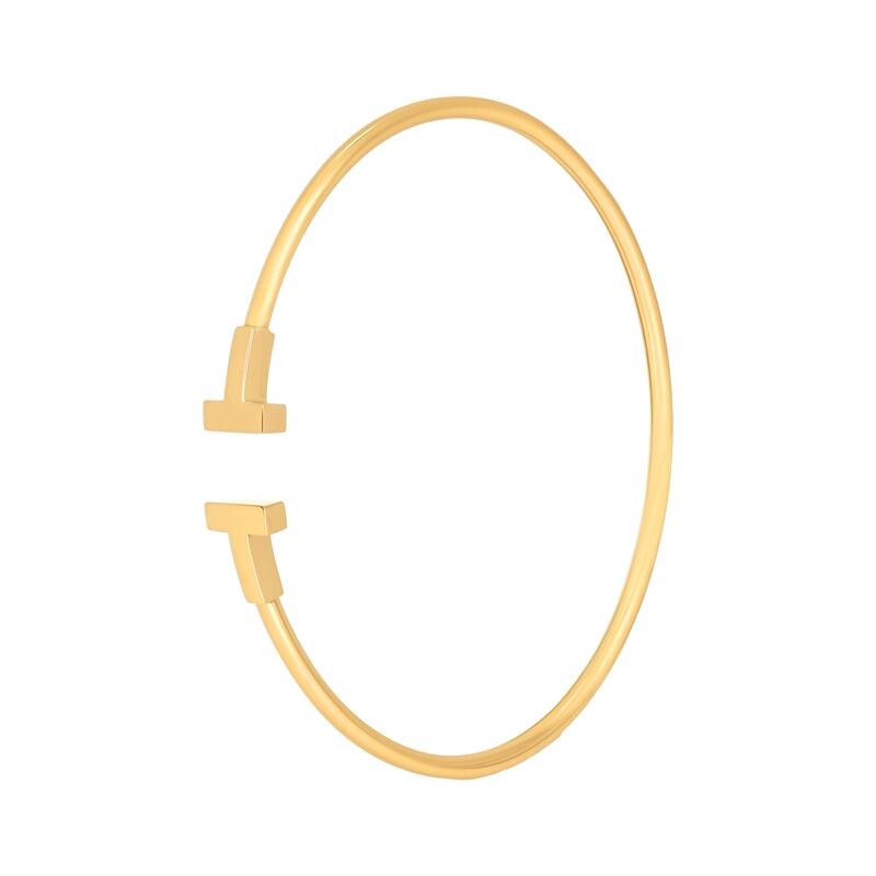 9.9 New Tiffany t Series Coil Bracelet 18K Gold Women's Model Gold Color