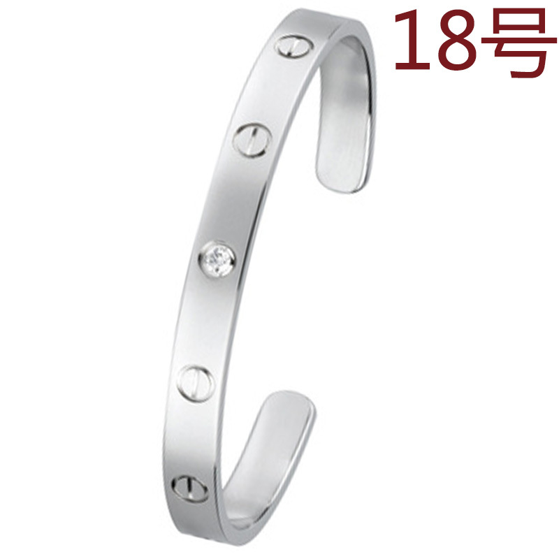 【Bargain Find】9.9 New Cartier Love 18K White Gold Single Diamond Open Bracelet Size 18