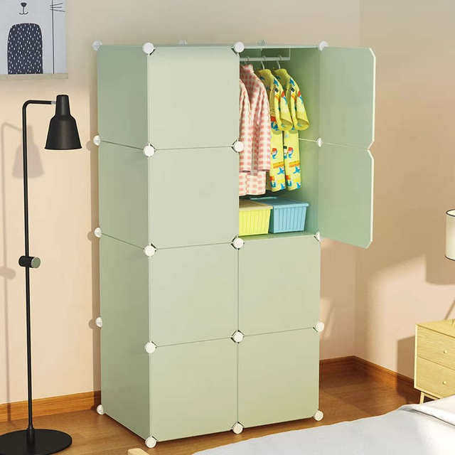 Wardrobe simple assembly plastic cloth baby children's economical storage cabinet combined with single storage baby wardrobe