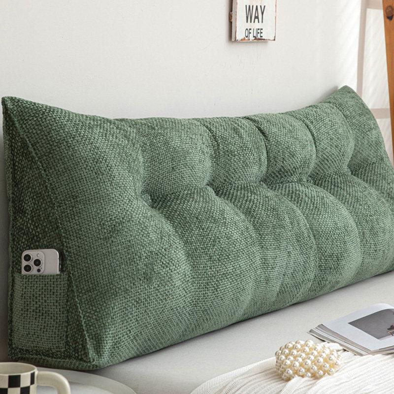 New style simple solid color bedside cushion large backrest soft bag anti-collision tatami bay window cushion removable and washable