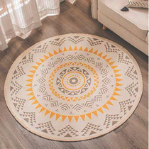 Foreign trade cross-border Nordic cotton and linen retro carpet round bedroom living room sofa coffee table mat round carpet bedside rug foot pad