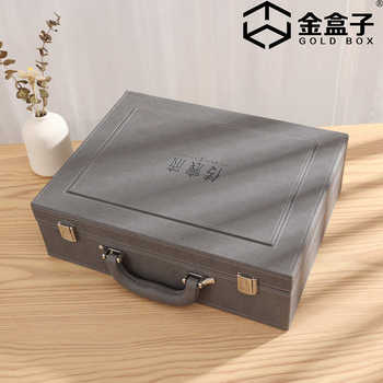 Customized delivery key box real estate delivery tool box packaging gift leather box with partition storage