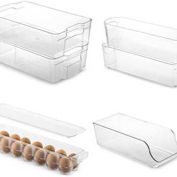 Storage transparent box box refrigerator beverage pet6 fruit fresh egg set wholesale storage box storage