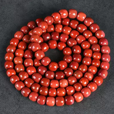 (Round color Zejia) 120 31 grams of fine persimmon red agate old multi-circle hand necklace beads