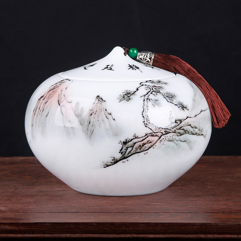 Contemporary outstanding ceramic artist Hunan Province Arts and Crafts Guo Qingping Handmade Tea Tea Leaf Jars NX984