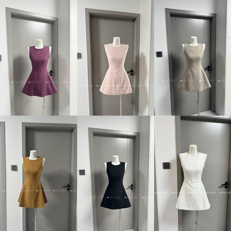 Soft Little Aba~2.0 Thin Style·Same Style as Brown Lady's Vintage Brown Strap Dress High-End Dress