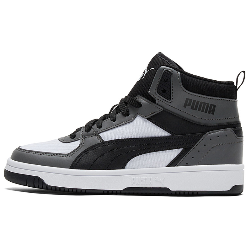 PUMA彪马 Rebound Joy 皮革 舒适 高帮 板鞋 男女同款 灰白色