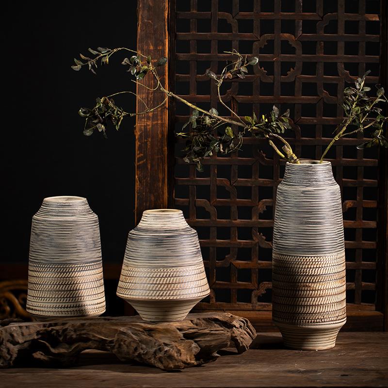 Jingdezhen Handmade Ceramic Flower Vase, Flower Vessel, Living Room and Study Decoration, Flower Arrangement, Rustic Pottery Jar, Wabi-Sabi Style Pottery Jar Jingdezhen Handmade Ceramic Flower Vase, Flower Vessel, Living Room and Study Decoration, Flower Arrangement, Rustic Pottery Jar, Wabi-Sabi Style Pottery Jar
