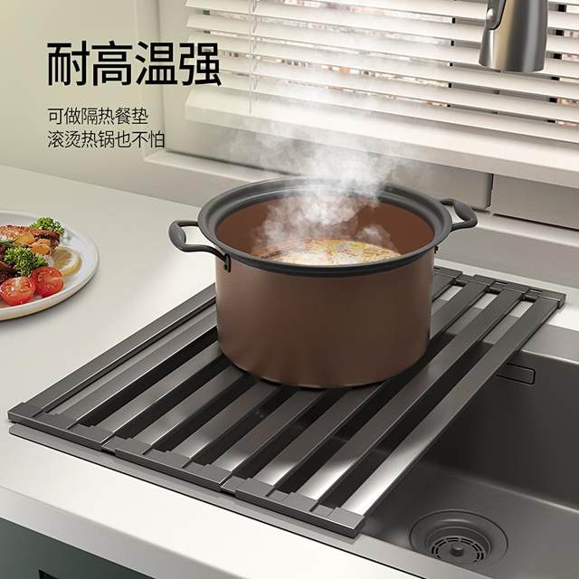 Drain Rack 304 Stainless Steel Kitchen Sink Bowl Rack Storage Rack Dishwashing Basin Dish Storage Basket Clothing Storage Bag